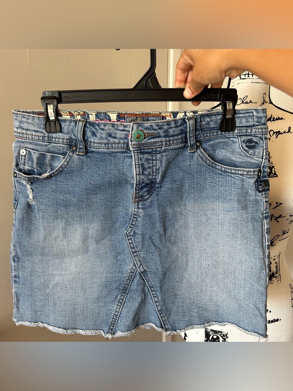 Women's Y2K Billabong Light Blue Denim Skirt - size 7 - Casual Surfer Style